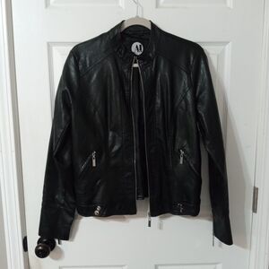 Black Faux Leather PU Jacket